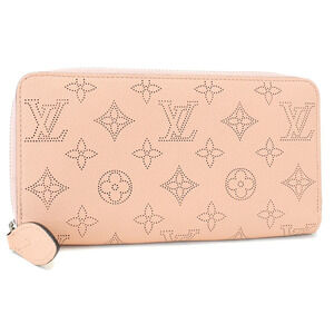 Louis Vuitton Zippy Wallet Round Zipper Long Monogram Mahina Leather Magnolia